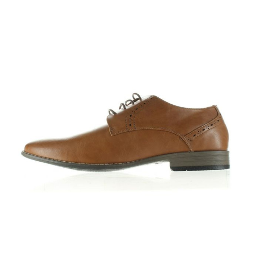 VOSTEY MENS FORMAL VEGAN LEATHER BROWN DERBY SHOE NWT SZ 10